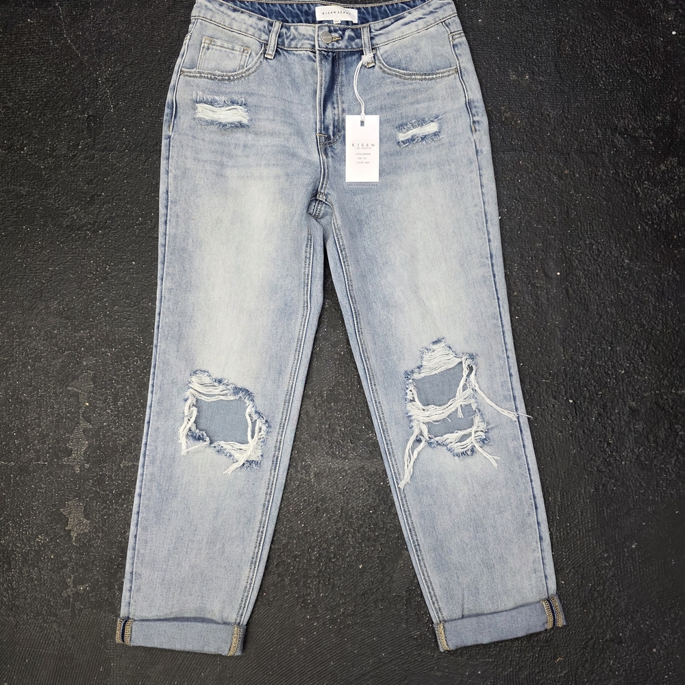 Stylish Light Blue Distressed Boyfriend Jeans